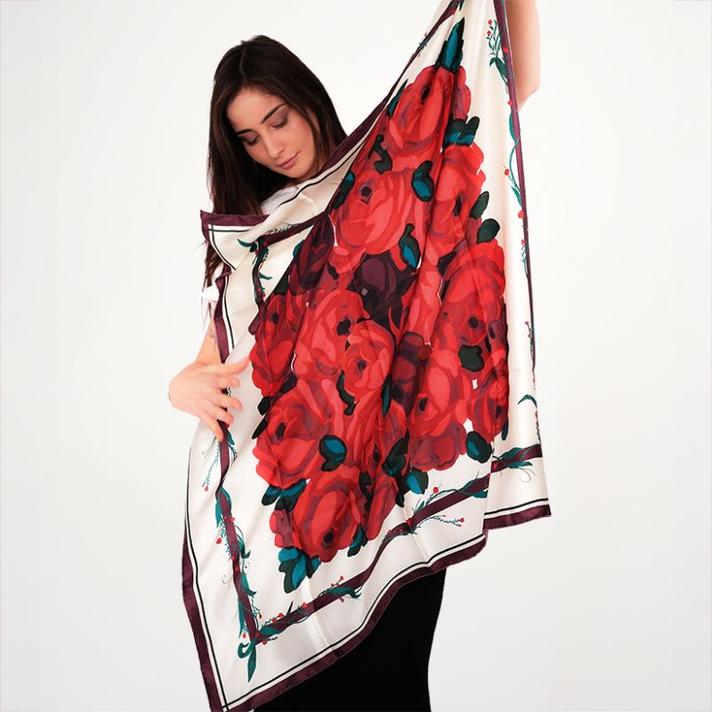 Carré de soie - Rose