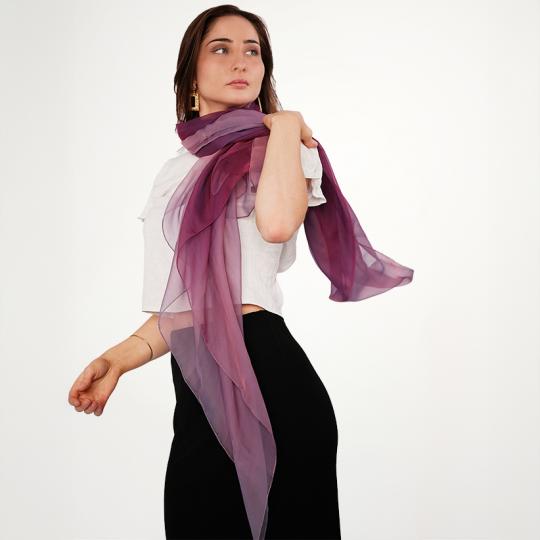 Châle en soie - Violette